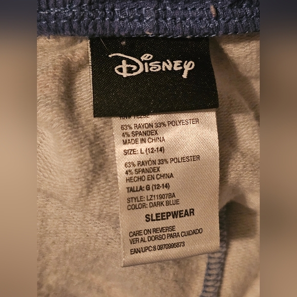 Blue‎ Stitch Print Jogger Pants Size Large - Picture 5 of 5